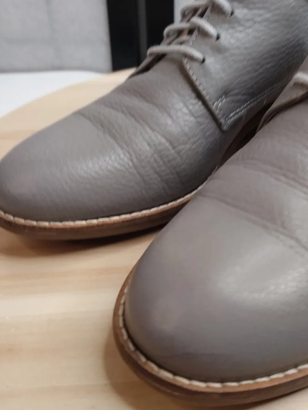 Clarks Netley Bloom Leather Gray Oxfords Women US 6.5M